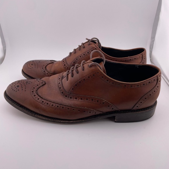 Thursday‎ Boot Company Wingtip Brogue Dress Shoes Leather Brown Mens Size 10 - Picture 5 of 10